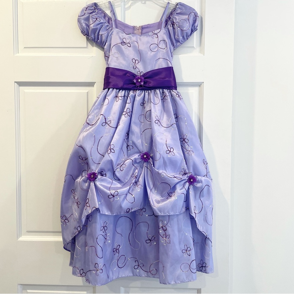 NWT Chic Baby Purple Ruffled Dress Size 12